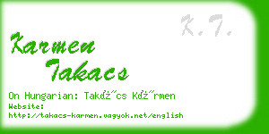 karmen takacs business card